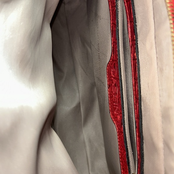 Dasein Elegant Red Ostrich Crossbody/Handbag 14” x 11” x 3.5” NWOT - Picture 11 of 13